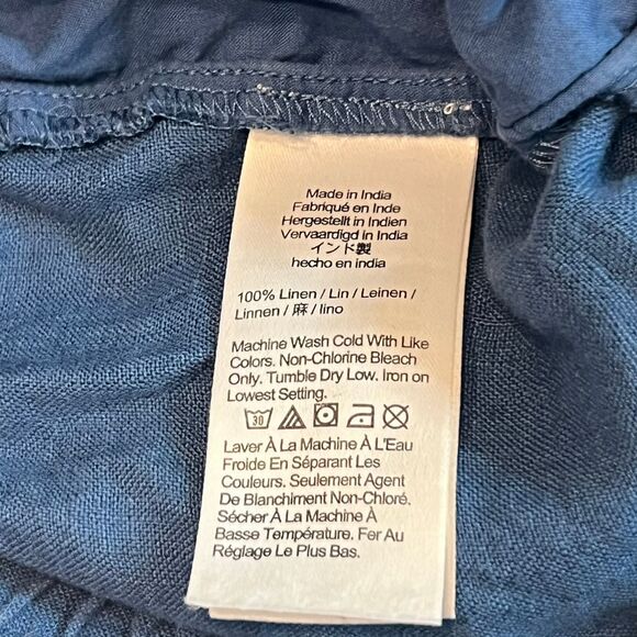 J Crew Shorts Womens Medium Blue Linen Elastic Waist Preppy Chino Boho Casual - Picture 14 of 16